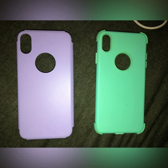 iPhone XS Max/ iPhone 8 Plus Purple & Teal 2 - Piece Phone Case - Picture 8 of 10